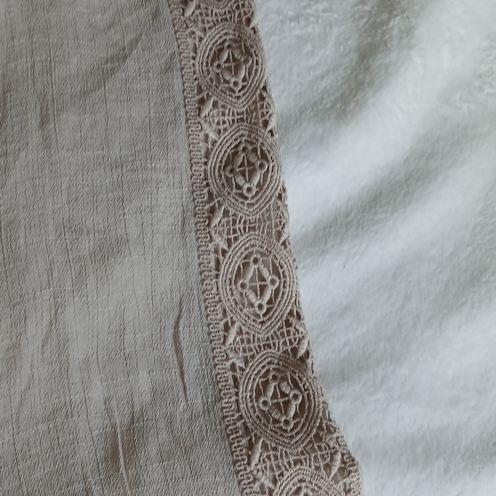 JM Collection Beige Blouse with Lace Details - Picture 5 of 7